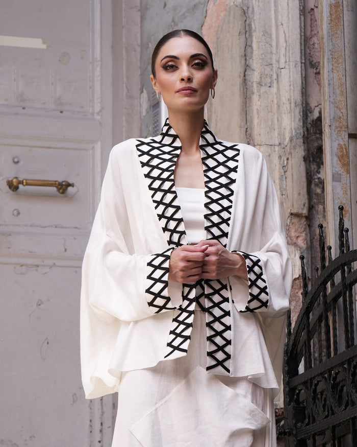 Burcu Aslan Kimono MOZE LINEN JACKET SHORT KIMONO