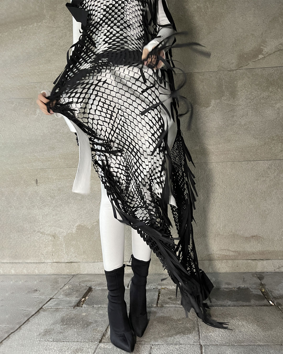 Burcu Aslan Dress OTE MESH FULL LENGTH TOP DRESS