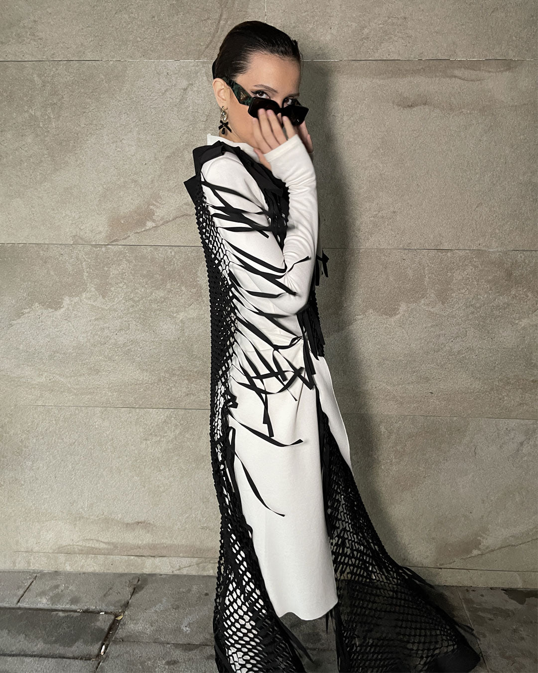 Burcu Aslan Dress OTE MESH FULL LENGTH TOP DRESS