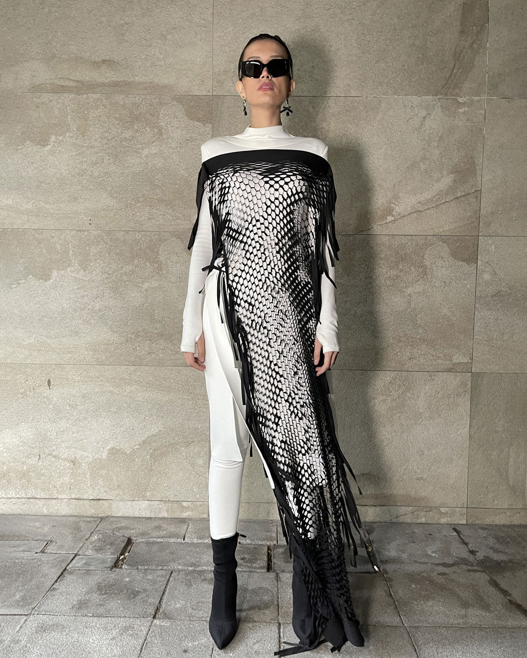 Burcu Aslan Dress OTE MESH FULL LENGTH TOP DRESS