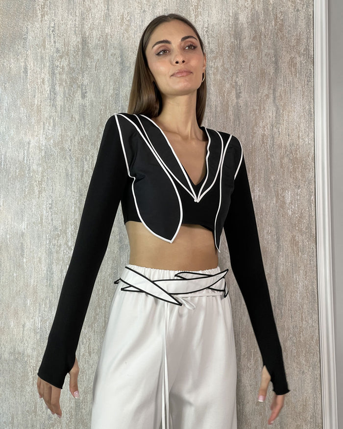Burcu Aslan Blouse PELO FLEXIBLE CROP BLOUSE