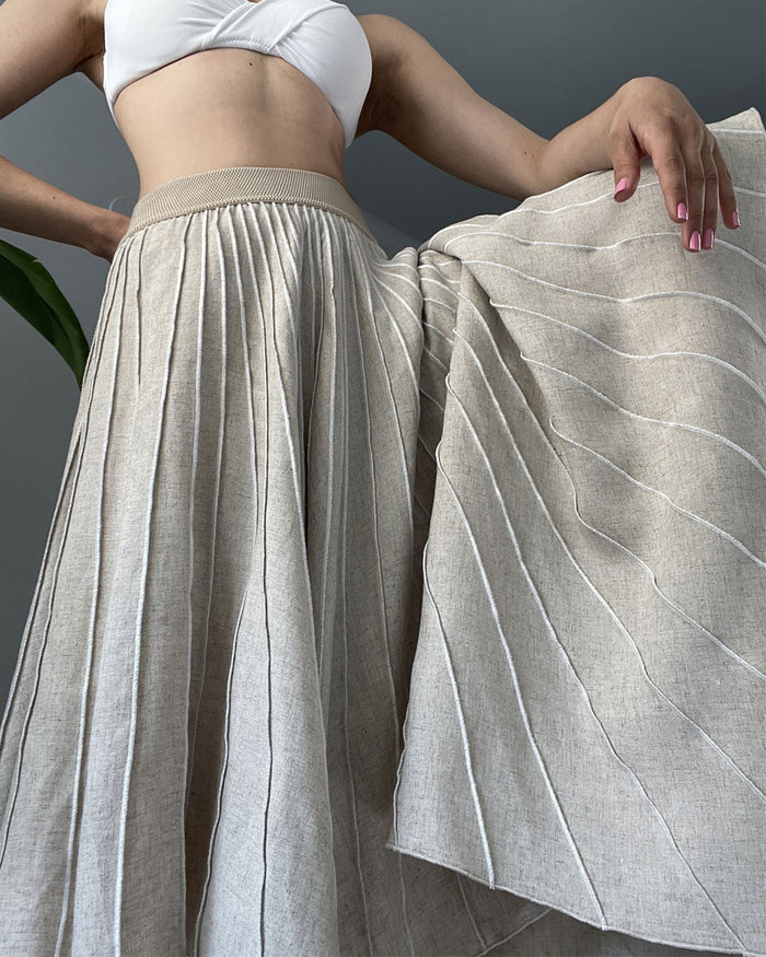 Burcu Aslan Skirt ZAVONA LINEN SKIRT
