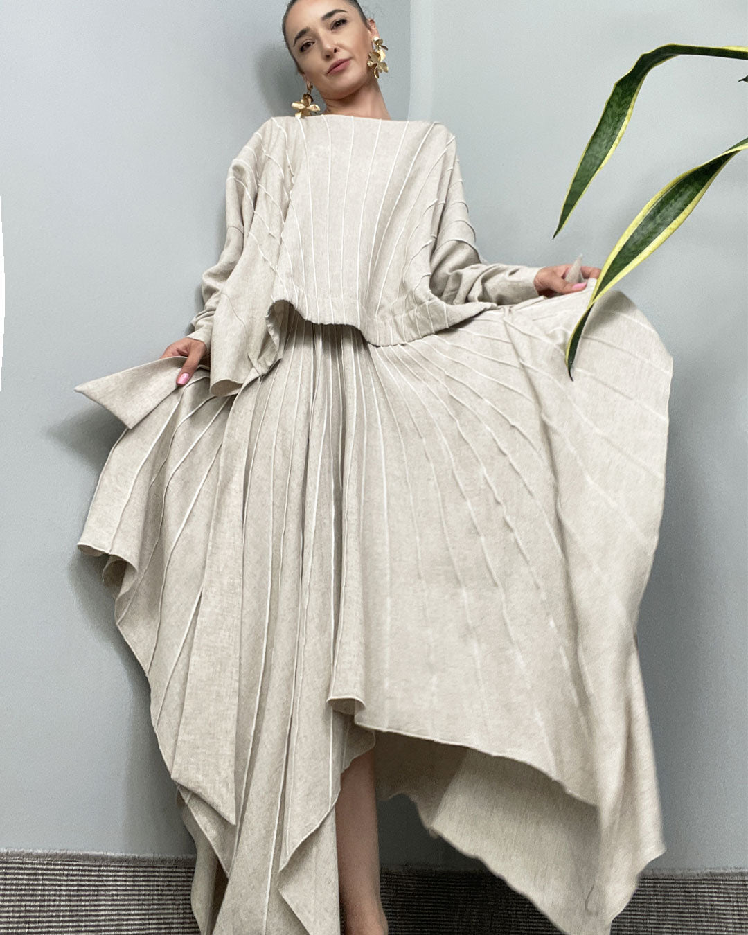 Burcu Aslan Skirt ZAVONA LINEN SKIRT