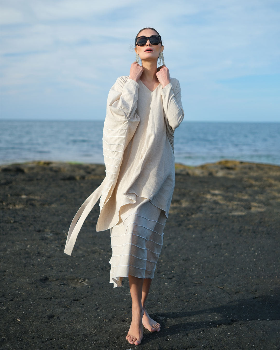 Burcu Aslan Tunic FASILA LINEN TUNIC-SHIRT