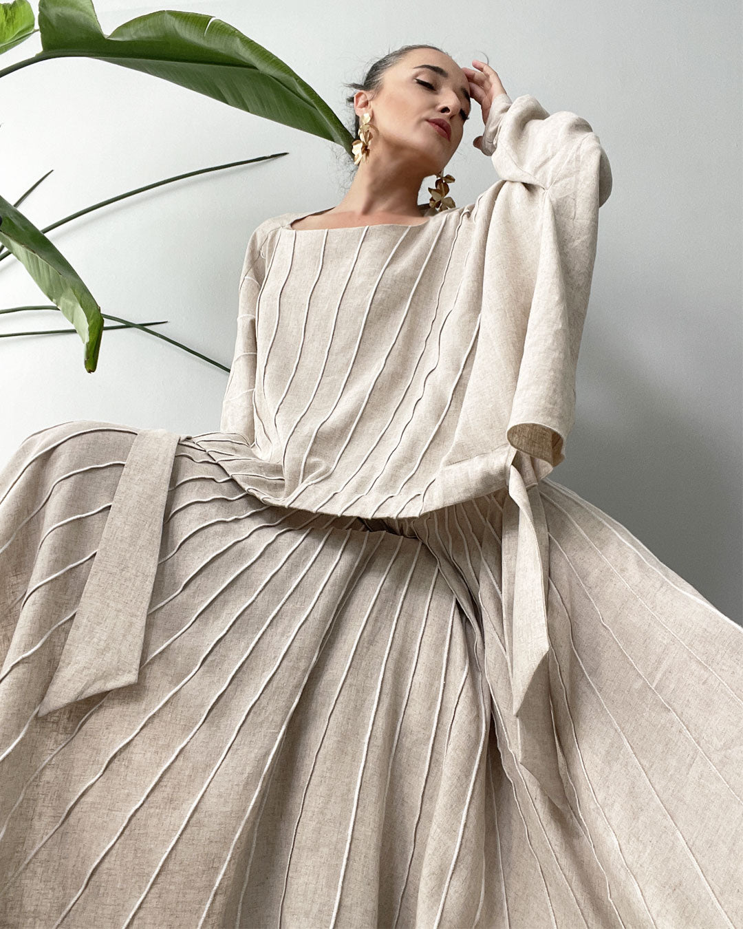 Burcu Aslan Skirt ZAVONA LINEN SKIRT
