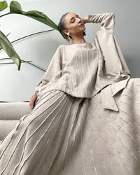 Burcu Aslan Skirt ZAVONA LINEN SKIRT
