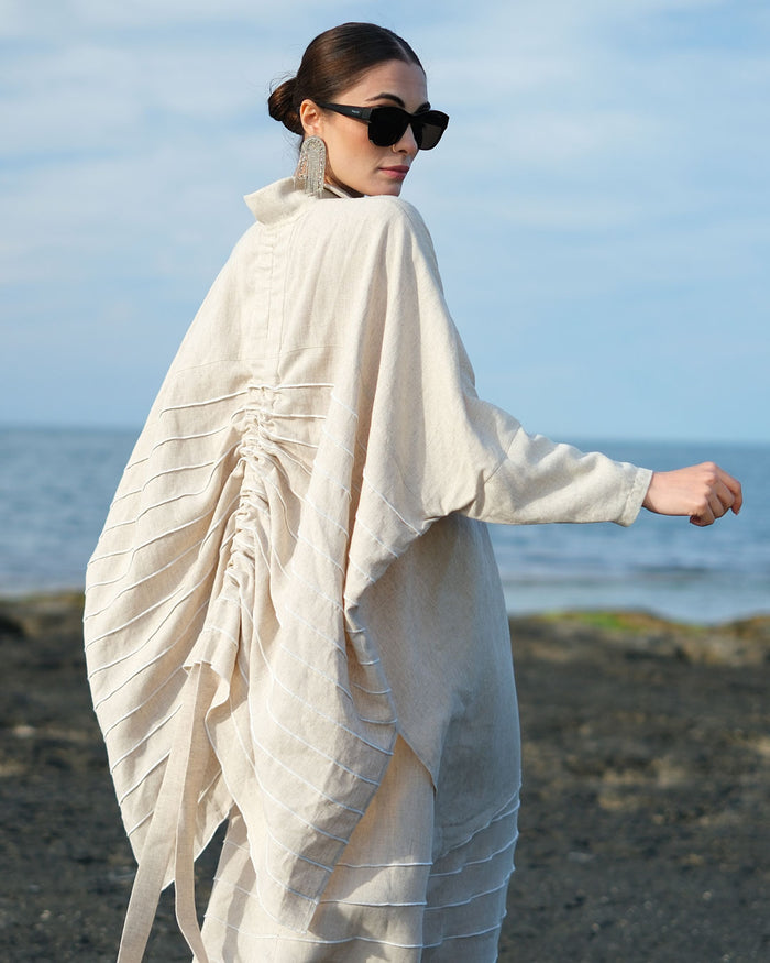 Burcu Aslan Tunic FASILA LINEN TUNIC-SHIRT