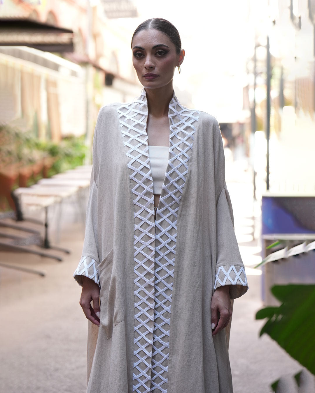 Burcu Aslan Kimono KUARK LINEN CAFTAN KIMONO