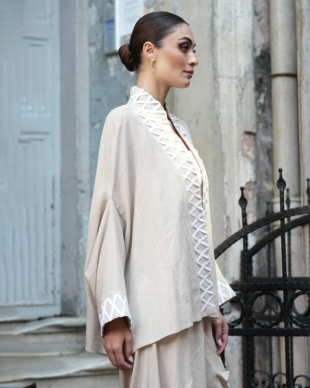 Burcu Aslan Jacket DONU LINEN JACKET SHORT KIMONO