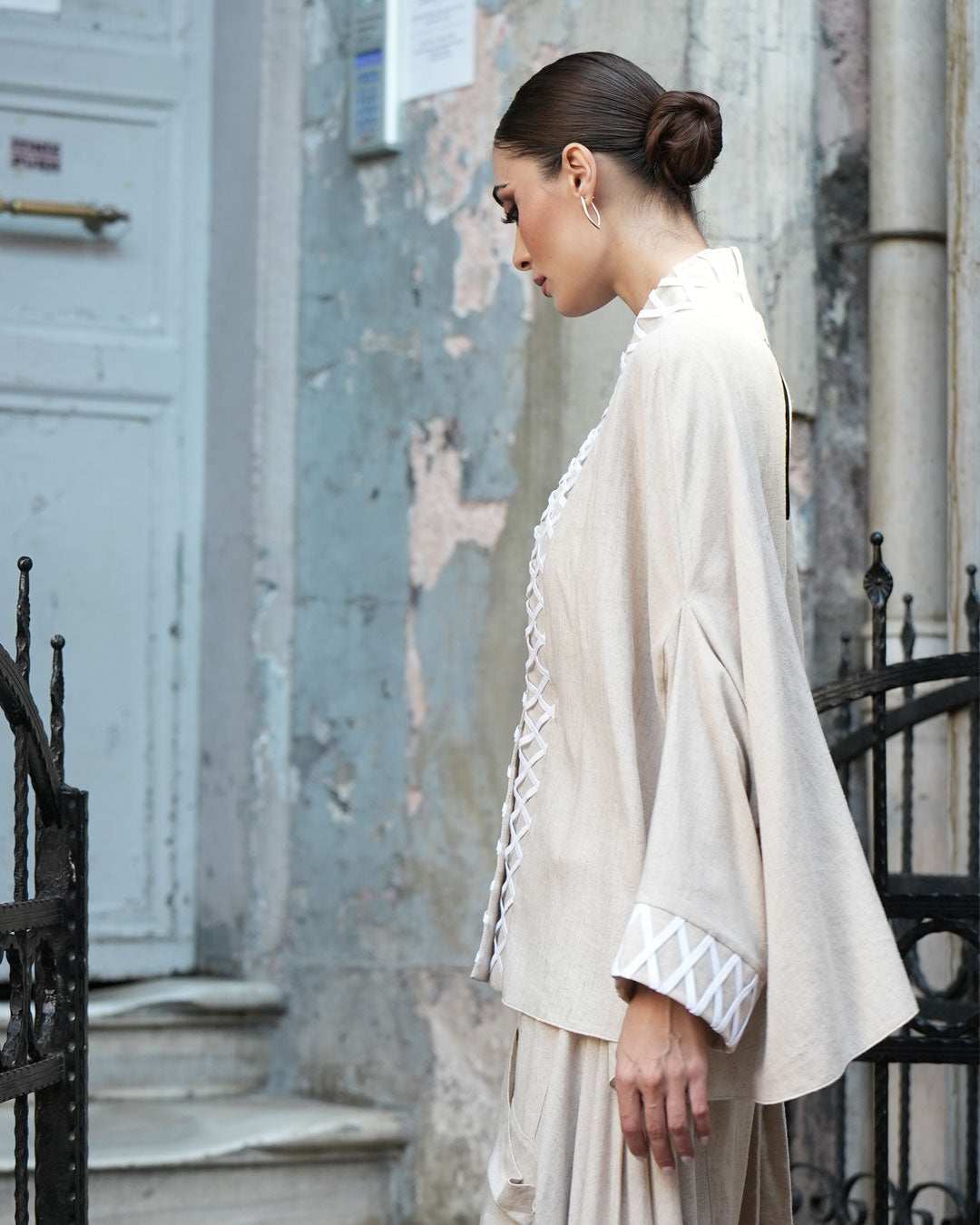 Burcu Aslan Jacket DONU LINEN JACKET SHORT KIMONO