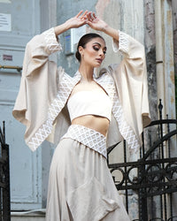 Burcu Aslan Jacket DONU LINEN JACKET SHORT KIMONO