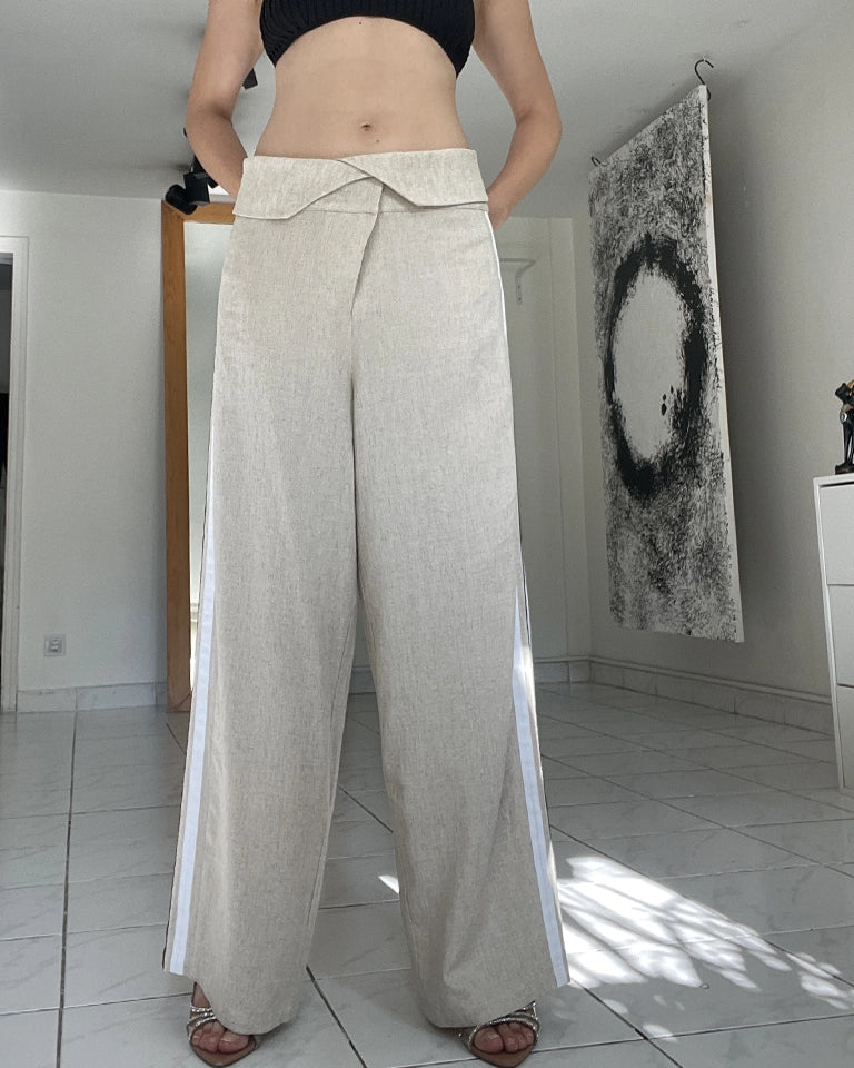 Burcu Aslan Pants CUBU OVERSIZE LINEN PANTS