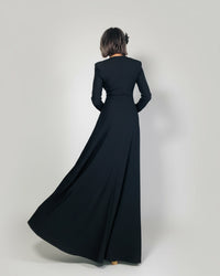 Burcu Aslan Dress NEPU BLACK DEEP LEG SLIT DRESS