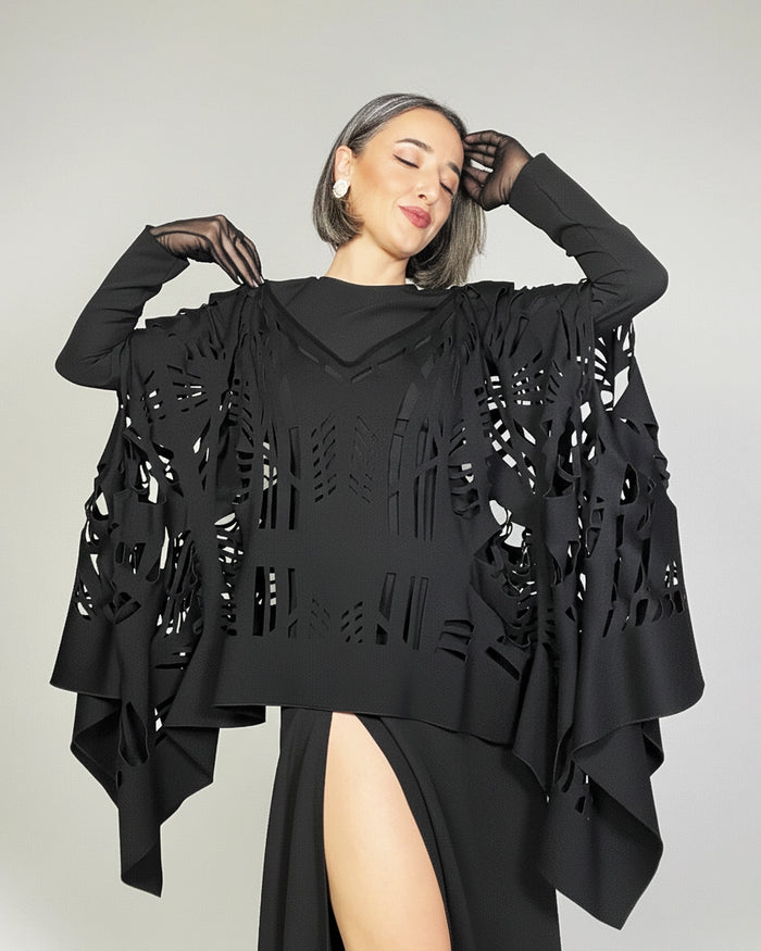 Burcu Aslan Tunic NODA OVERSIZE LAZER CUT TUNIC