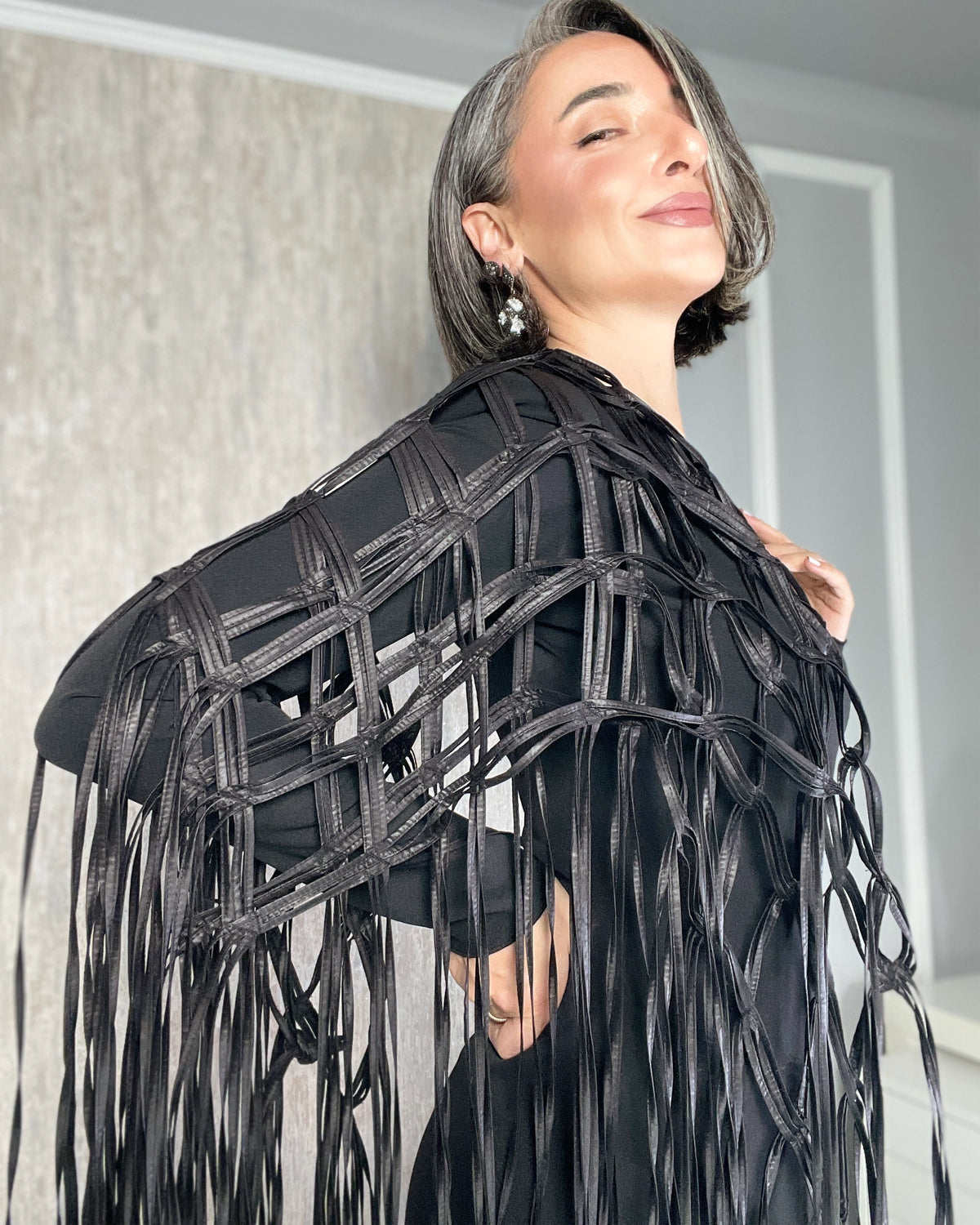 Burcu Aslan Shawl SABERI FRINGED HANDMADE SHOLDER SHAWL / ACCESSORIES / NECKLACE