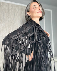 Burcu Aslan Shawl SABERI FRINGED HANDMADE SHOLDER SHAWL / ACCESSORIES / NECKLACE