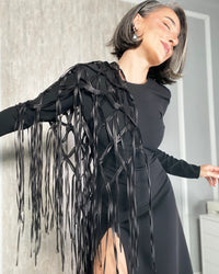 Burcu Aslan Shawl SABERI FRINGED HANDMADE SHOLDER SHAWL / ACCESSORIES / NECKLACE