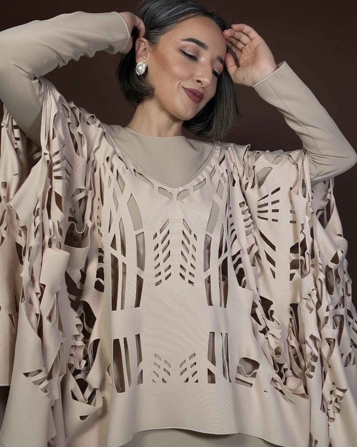 Burcu Aslan Tunic SANE OVERSIZE LASER CUT TUNIC