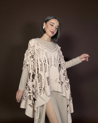 Burcu Aslan Tunic SANE OVERSIZE LASER CUT TUNIC