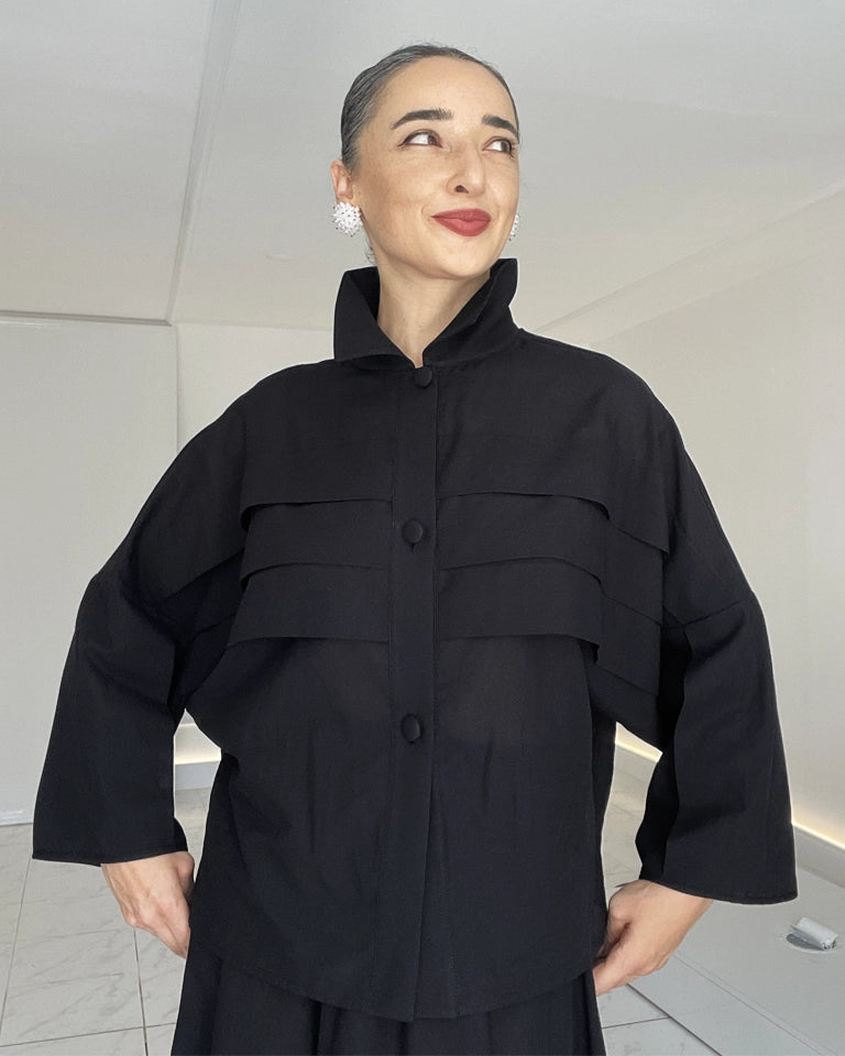 Burcu Aslan Shirt SIGO COTTON BLACK SHIRT