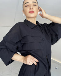 Burcu Aslan Shirt SIGO COTTON BLACK SHIRT