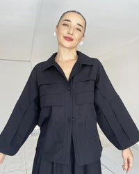 Burcu Aslan Shirt SIGO COTTON BLACK SHIRT