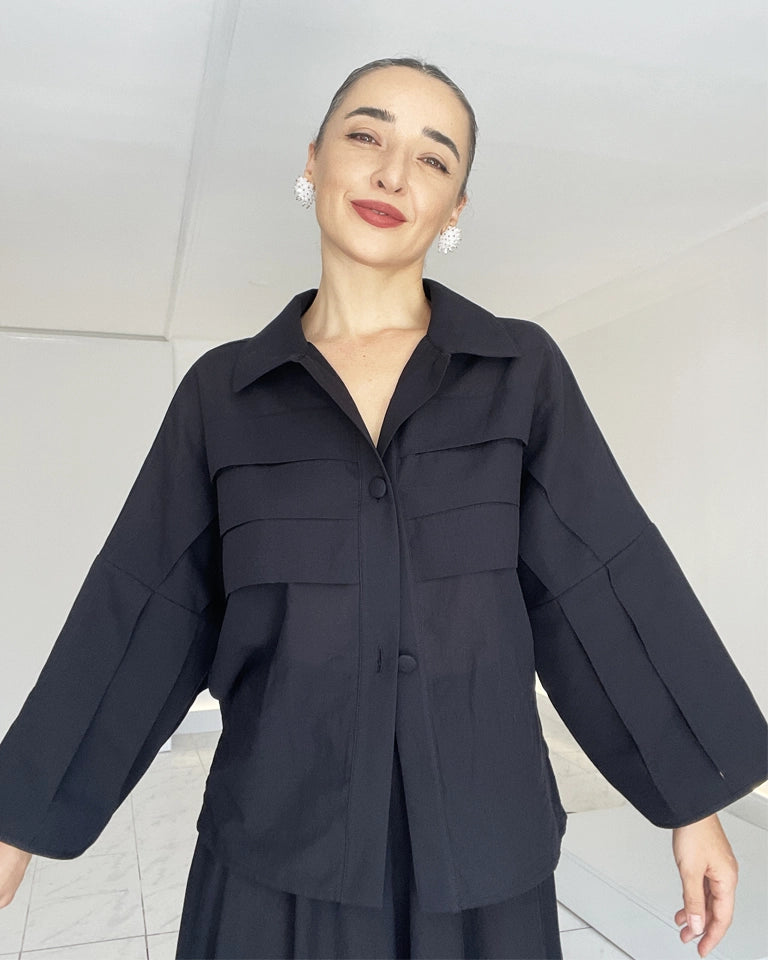 Burcu Aslan Shirt SIGO COTTON BLACK SHIRT