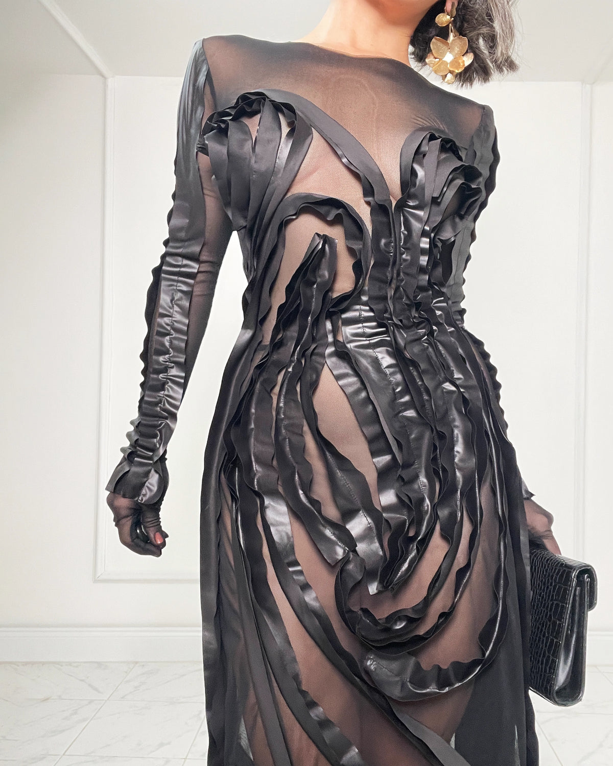 Burcu Aslan Dress SIYO TRANSPARENT EVENING DRESS