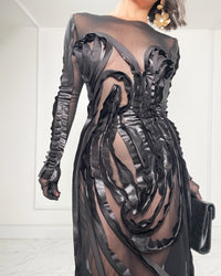 Burcu Aslan Dress SIYO TRANSPARENT EVENING DRESS