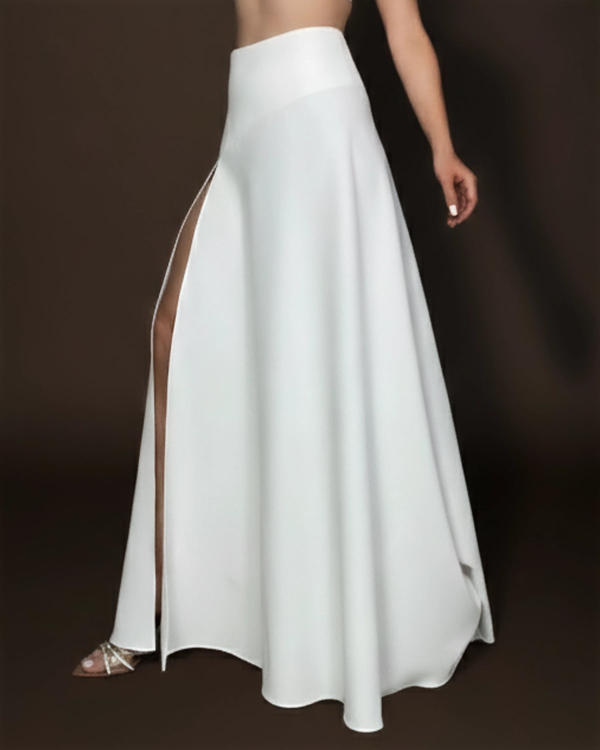 Burcu Aslan Skirt SOLI DEEP LEG SLIT SKIRT